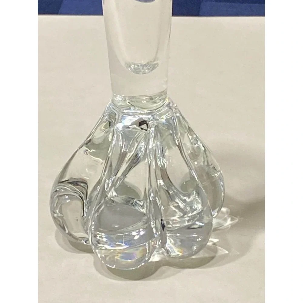 SWEDEN SEDA CLEAR ART GLASS‎ ROSE  8 1/2”VASE
